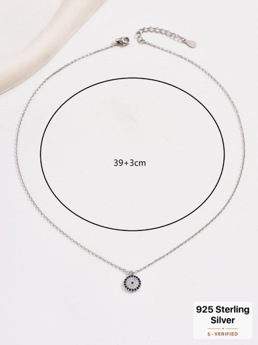 I AM PEACE 🧿 Evil Eye Pave Minimalist Necklace