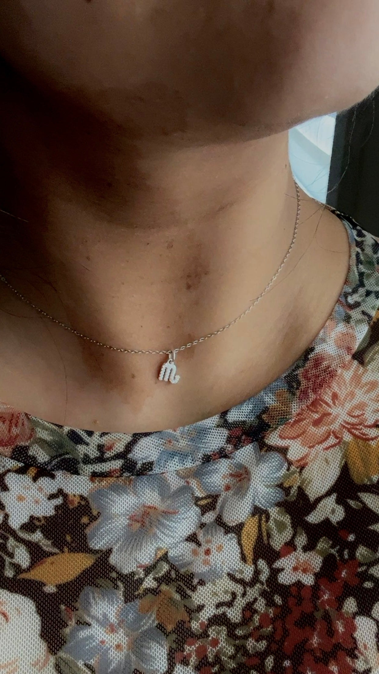 Model is wearing Freya Canada’s Scorpio Goddess Pave Charm Necklace. Ships from Vancouver, B.C.