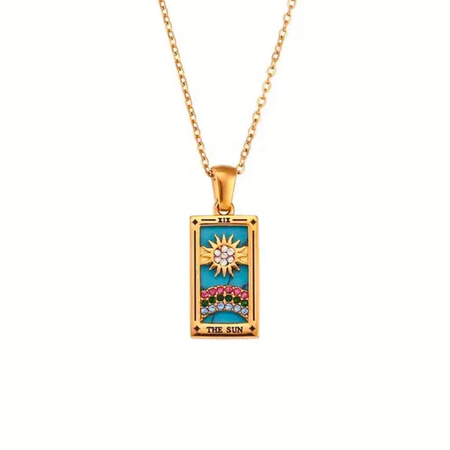 Sigil & Smoke Stainless Steel Tarot Amulet - The Sun ☀️
