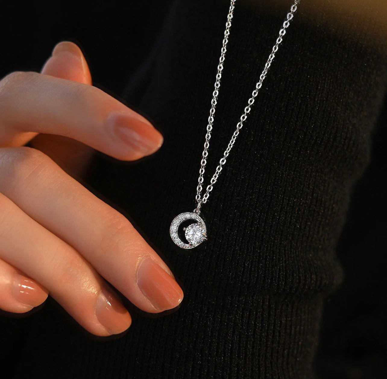 I AM NYX🌙 Moonlit Moissanite Necklace 💎