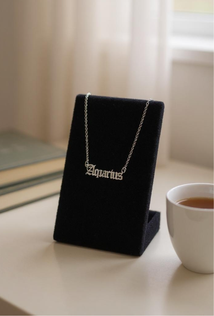 ♒AQUARIUS — Stainless Steel Zodiac Necklace
