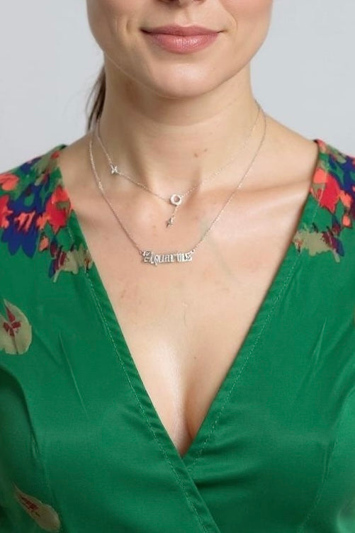 ♒AQUARIUS — Stainless Steel Zodiac Necklace