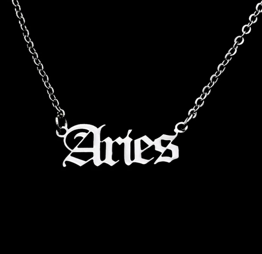 ♈ ARIES — Stainless Steel Zodiac Necklace