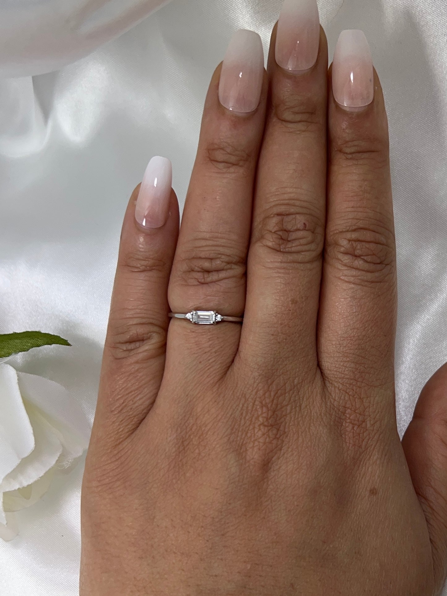 I AM SELENE | Horizontal Solitaire Ring 🌙