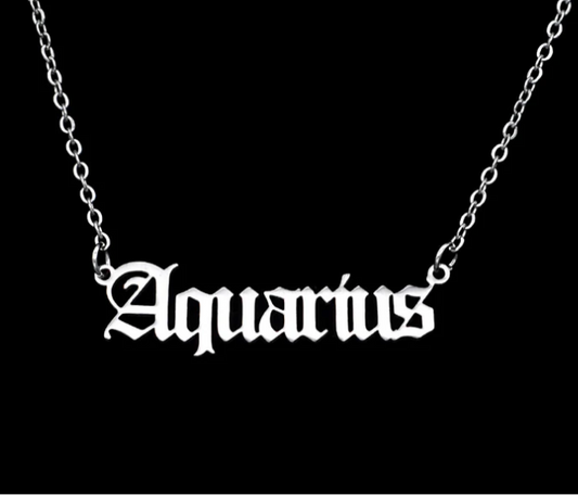 ♒AQUARIUS — Stainless Steel Zodiac Necklace